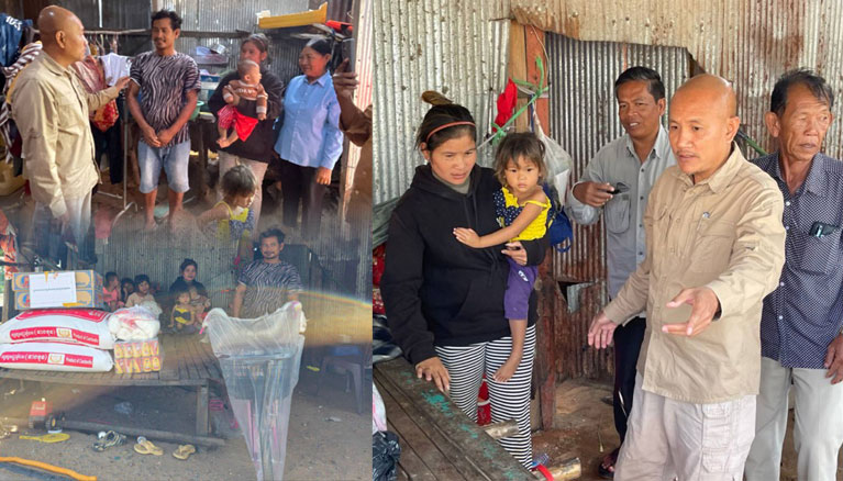 លោក ហ៊ួ​រ មិថុនា អភិបាលរង​ខេត្ត​កែប នាំយក​អំណោយ​របស់​ឯកឧត្តម សាយ សំ​អាល់ ជូន​ដល់​គ្រួសារ​កុមារី​ពិការ​នៅ​ស្រុក​ដំណាក់​ចង្អើរ​