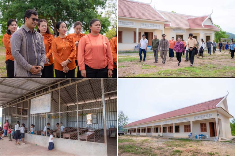 លោកជំទាវ ហ៊ុន ចាន់​ធី ម៉ៅ ធនិន អញ្ជើញ​ចុះ​ពិនិត្យ​វឌ្ឍនភាព​នៃ​ការសាងសង់​អគារសិក្សា និង​ហេដ្ឋារចនាសម្ព័ន្ធ នៅ​សាលាបឋមសិក្សា​តេជោ​ពង្រក ស្រុក​ឈូក